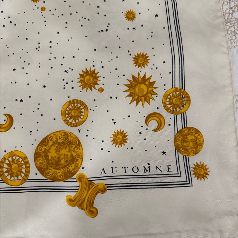 Celine Cream and Gold Celestial Scarf - Picture 11 of 11